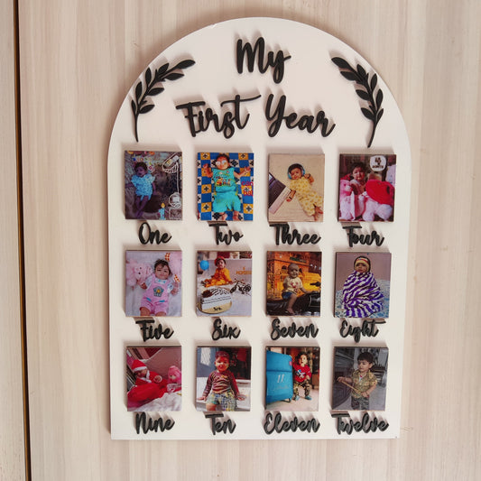 "My First Year" Monthly Milestone Photo Frame