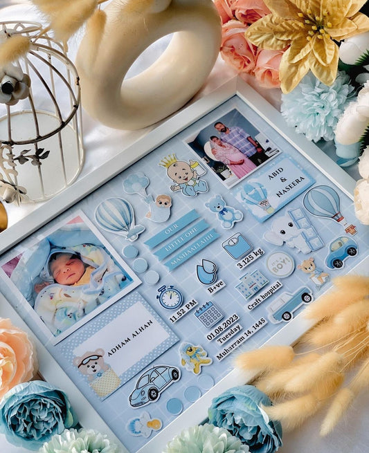 Personalized baby memory frame 11.5X16.5"